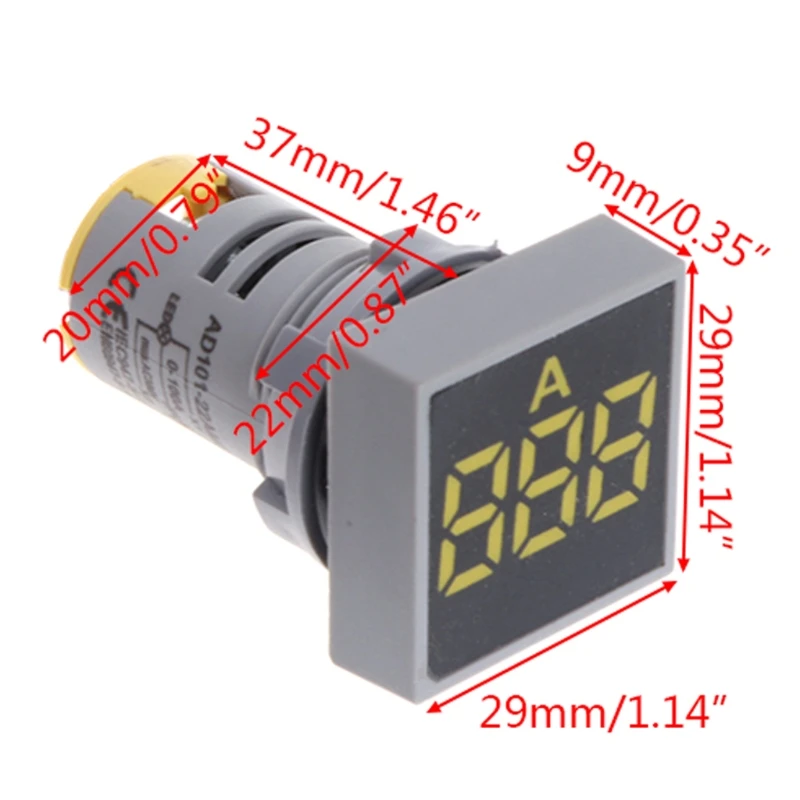 OOTDTY 22MM AC 12/20/60-500V Voltmeter Square Panel LED Digital Voltage Meter Indicator Light
