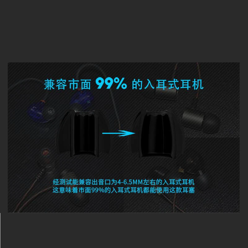 In-Ear-Ohrkappen für KZ-Kopfhörer, Silikon-Abdeckungen, Ersatz-Ohrhörer-Spitzen, Ohrhörer, Ohrstöpsel, Ohrpolster, Kissen, 6 Stück/3 Paar – Detail 5