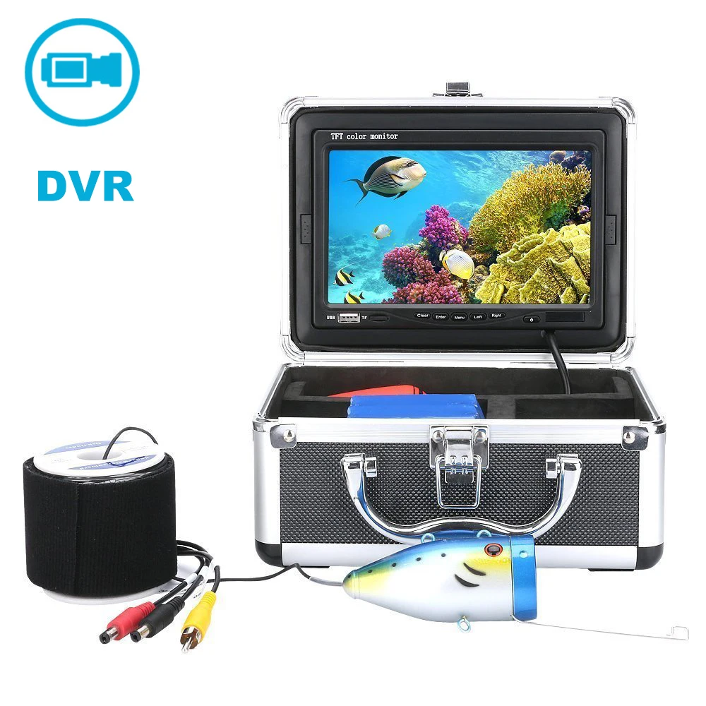 

15m Fish Finder 7" LCD 1000TVL Underwater Fishing Video Camera With 12PCS White LED Lights Used For Ice/Sea/River Fishing