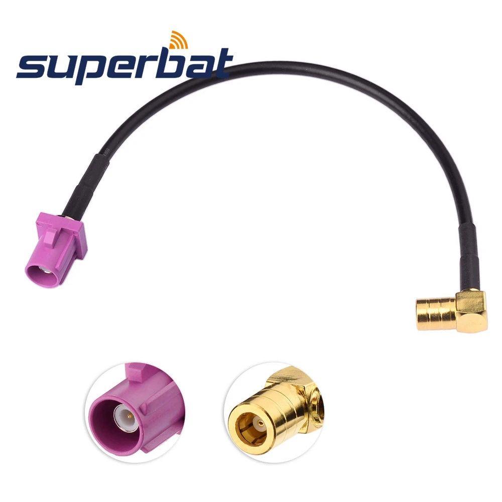 Superbat Car Trucks Boat Satellite Radio Antenna Cable RG174 15cm with Fakra H Male to SMB Female Connector for XM SkyDock XMPCR