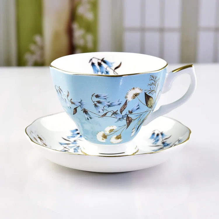 Factory Wholesale European Bone China Coffee Cup And Saucer Ceramic Tea bei tao zhuang Customizable Gift Coffee