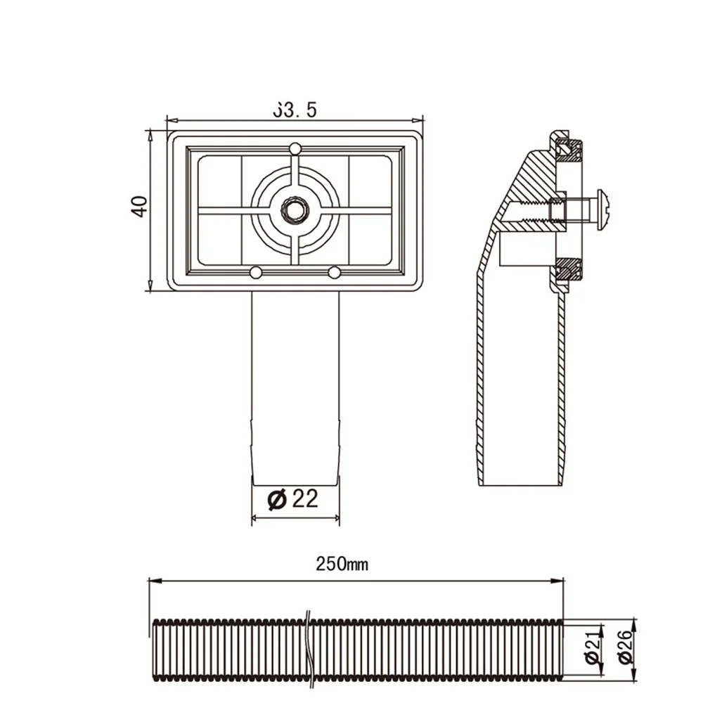 Talea Upside Square shape Sink Anti-overflow Device Sink Overflow Joint use to kitchen or bashroom sink