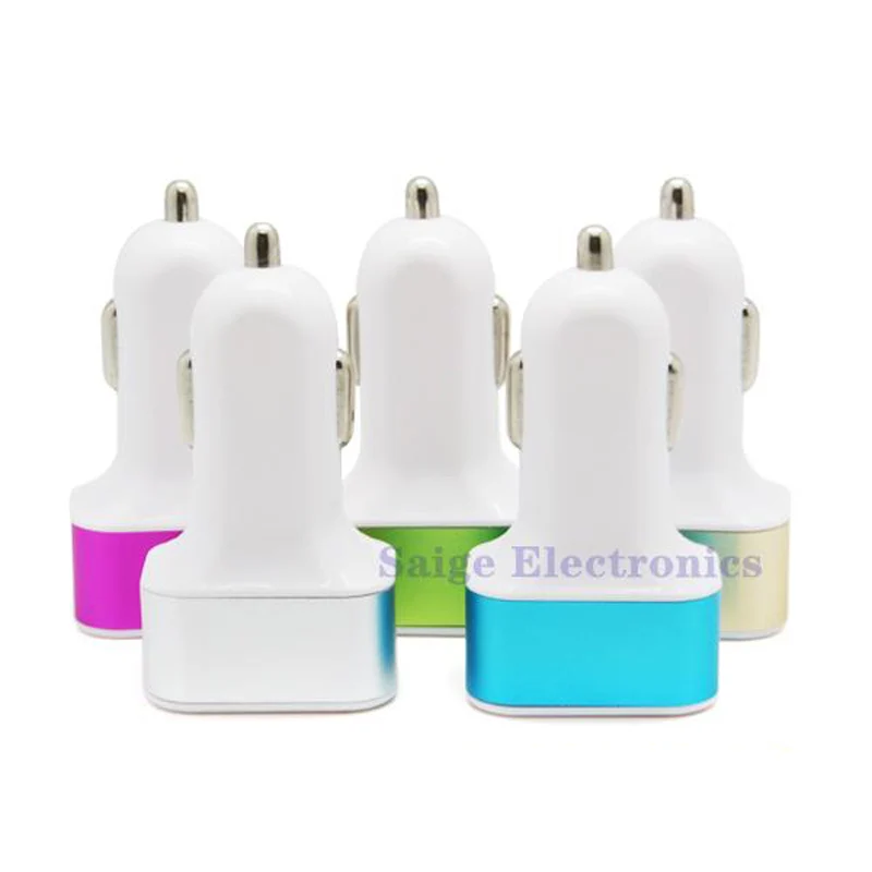 3 Ports Car Charger 5V 5.1A USB Car Charger Power Adapter For iPhone 6 5s iPad Samrtphone