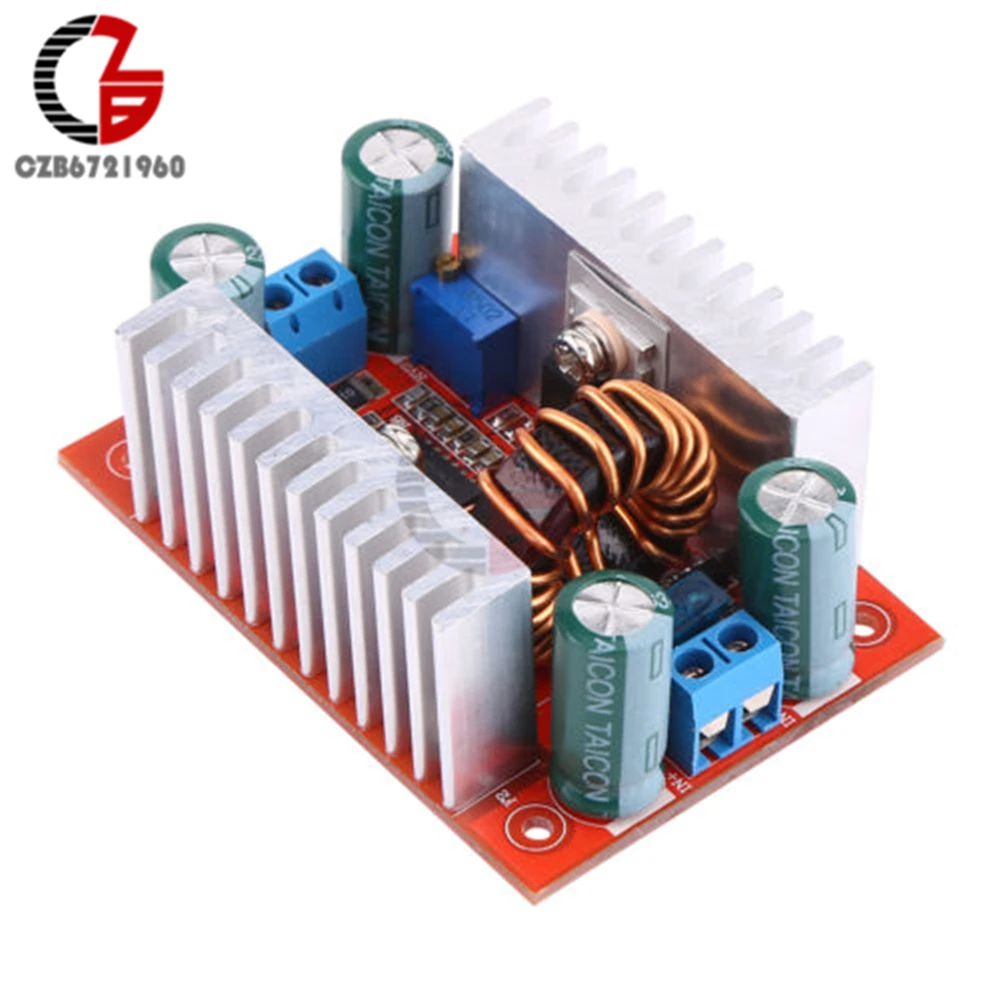 400W 15A DC-DC Boost Converter Step Up Power Transformer Supply Voltage Regulator Constant Power Heat Sink 8.5V-50V to 10-60V