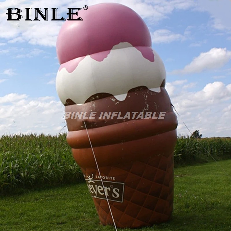 Promotion attractive food inflatable ice cream balloon inflatable ice cream cone with printable logo for advertising