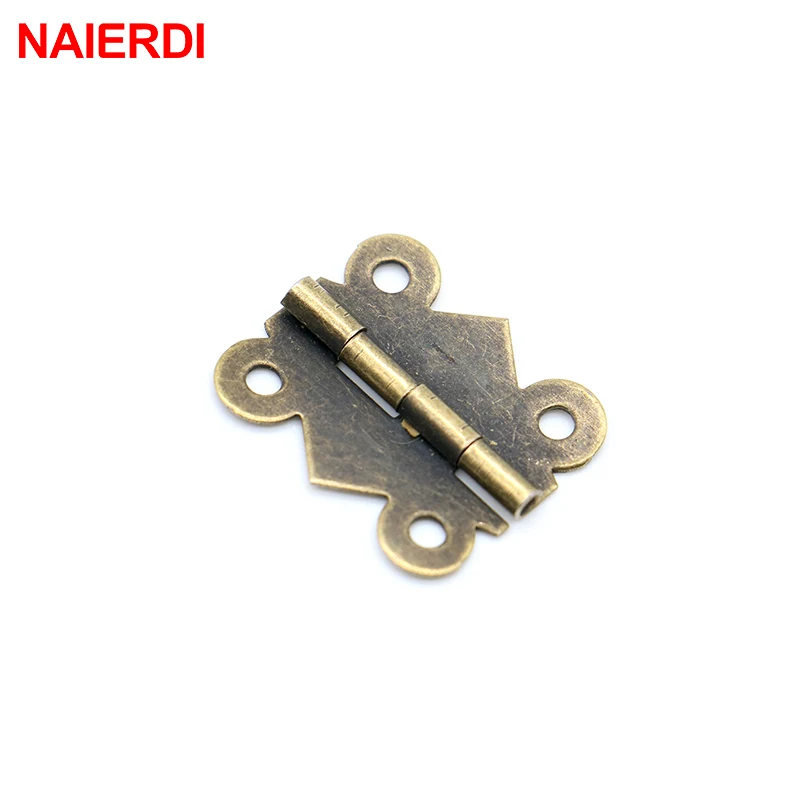 10pcs NAIERDI Mini Butterfly Jewellery Box Hinges Bronze/Silver/Gold Cabinet Drawer Decorate Box Hinge For Furniture Hardware