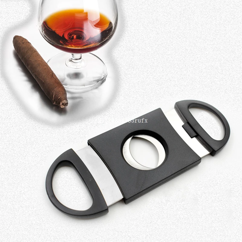 50 pcs Double Blades Cigar Cutter Stainless Steel Sliver Plated Cigars Scissors Pocket Gadgets