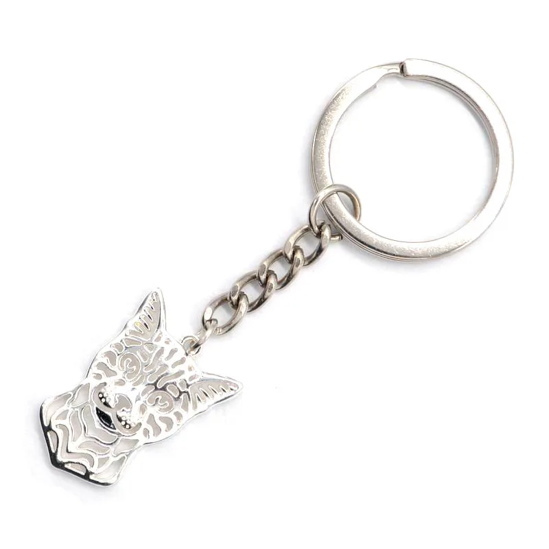 Fashion Alloy Jewelry Pendant Key Chains Lovers' Metal Bengal Cat Key Chains