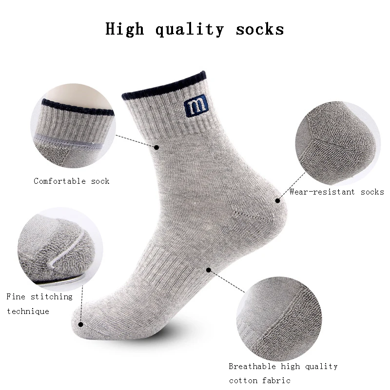 3Pairs/Lot High Quality Men\'s Socks Cotton Fashion Sports Male Socks Breathable Comfortable Plue Men Socks