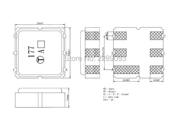 

Free Shipping! 100% New Original 5pcs/lot TA0177A TA 0177A TA0177 177 TA TA177 SAW Filter 1030MHz SMD 3.8*3.8 mm