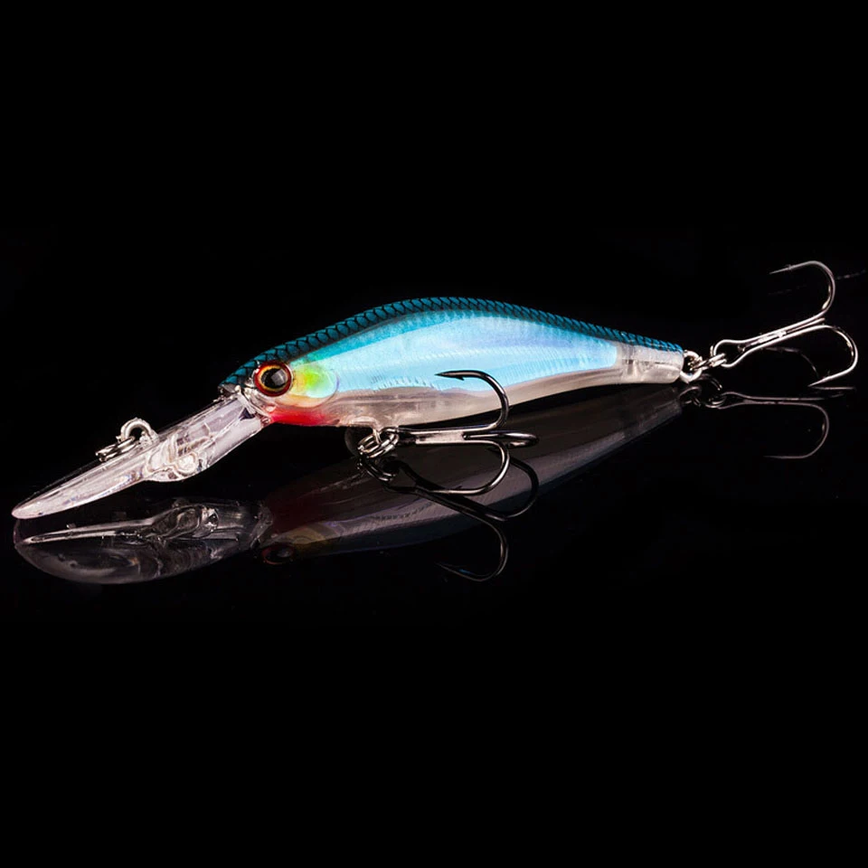 WALK FISH 1PCS 9cm 7.3g Hard Bait Laser Luminous Minnow Fishing lures Bass Fresh Salt water 8# hook Pesca