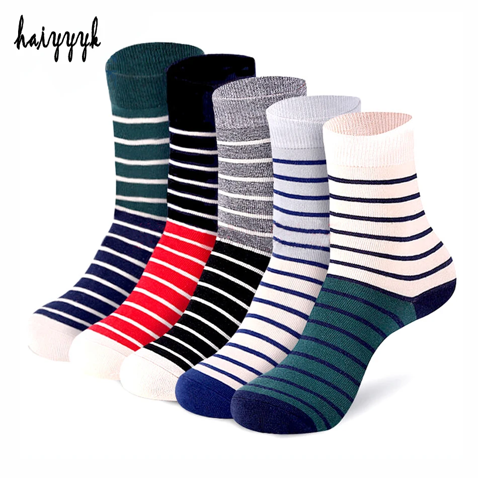 Men\'s Chromatic Stripe Cotton Socks Breathable Sofl Comfortable Socks Men Size US 6-10 (EUR 38-44)