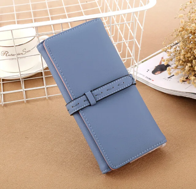 

2019 Women Long Wallets Fashion Fastener Hasp PU Leather Wallet Female Purse Clutch Money Women Wallet Coin Purse Carteras