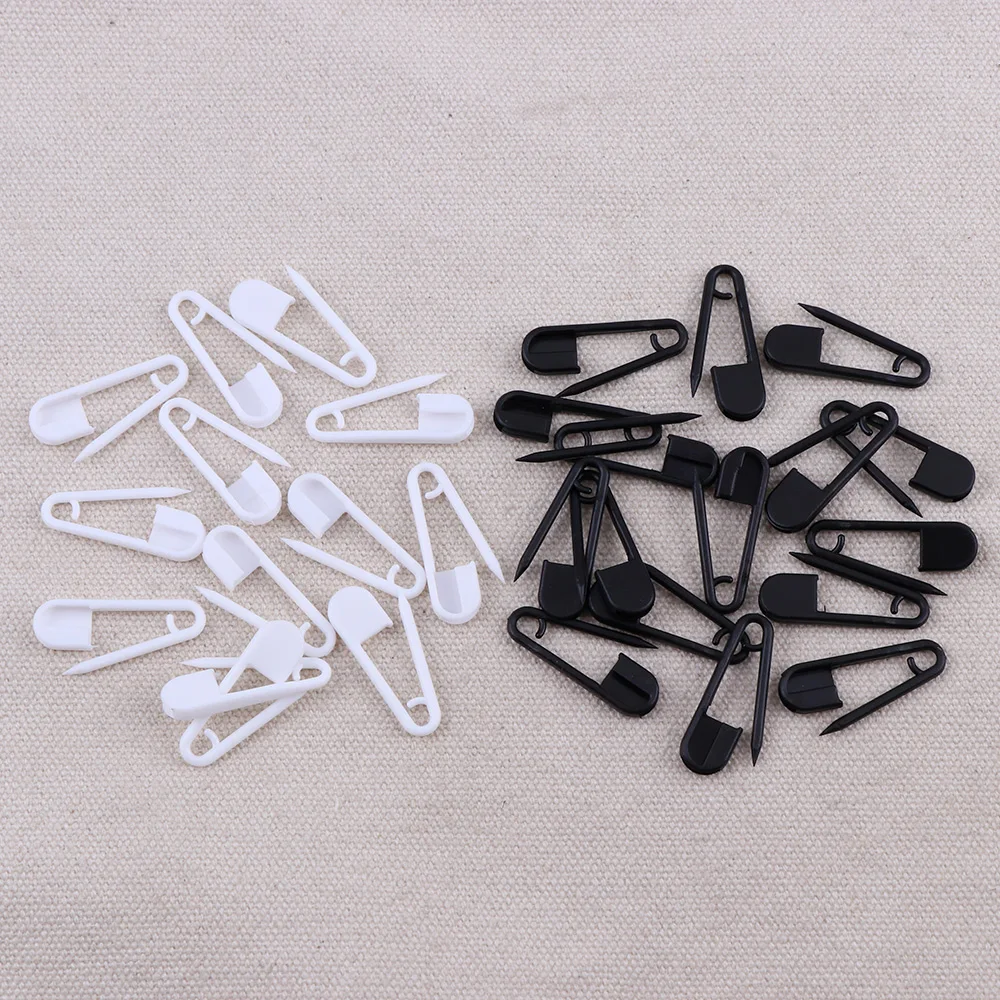 100Pcs/set Safety Plastic Tag Pin Black White Solid Color Fastener Clips Knitting Stitch Marker Tag DIY Label Card Hangtag Pins