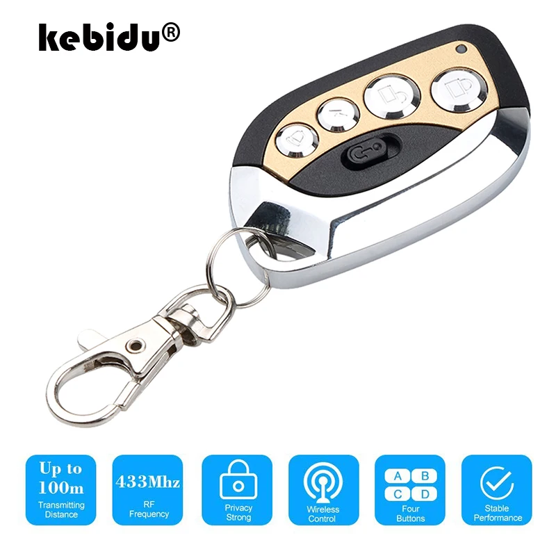 kebidu 433MHz Wireless Auto Remote Control Duplicator with Battery Adjustable Frequency Car Keychain for Car Alarm Motorcycle