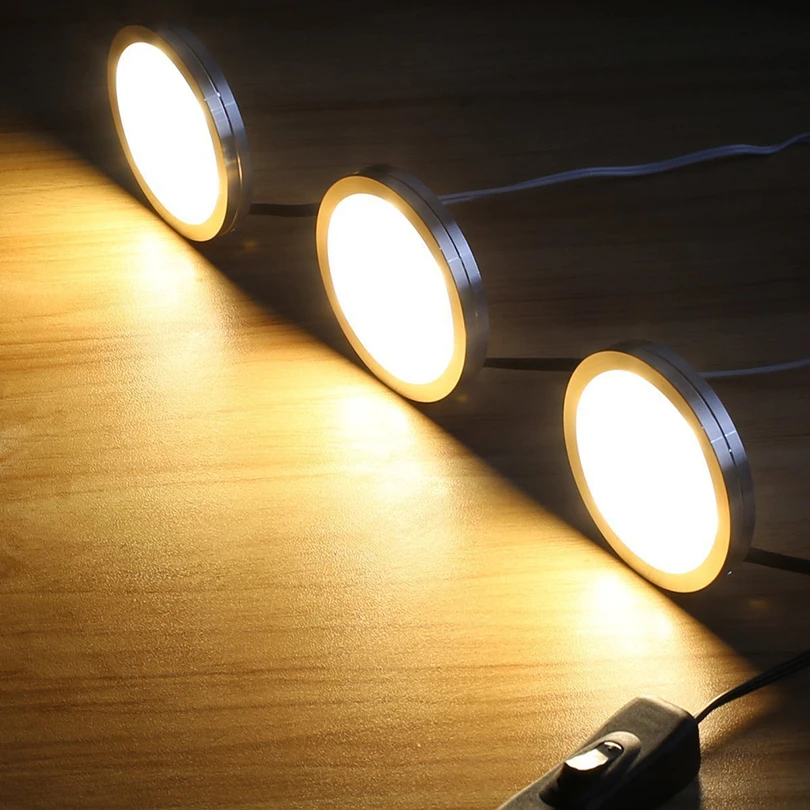 1/3/6 adet LED dolap ışığı 2W 12V güç adaptörü ile iç mekan aydınlatması altında mutfak dolabı ev dolap vitrin lambası dekor için