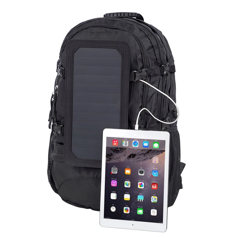 35L Solar Backpack Cycling Climbing Hiking Travel Solar Power Backpack with Solar Panel Bottle Bag Men and Women Laptop Bag