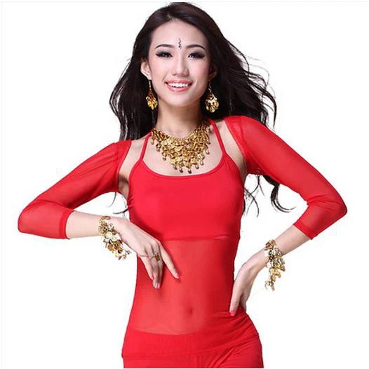 Brand new cheap 12 color belly dance top for girls,Square dance clothes/ belly dance Crystal Cotton /Water jacket yarn