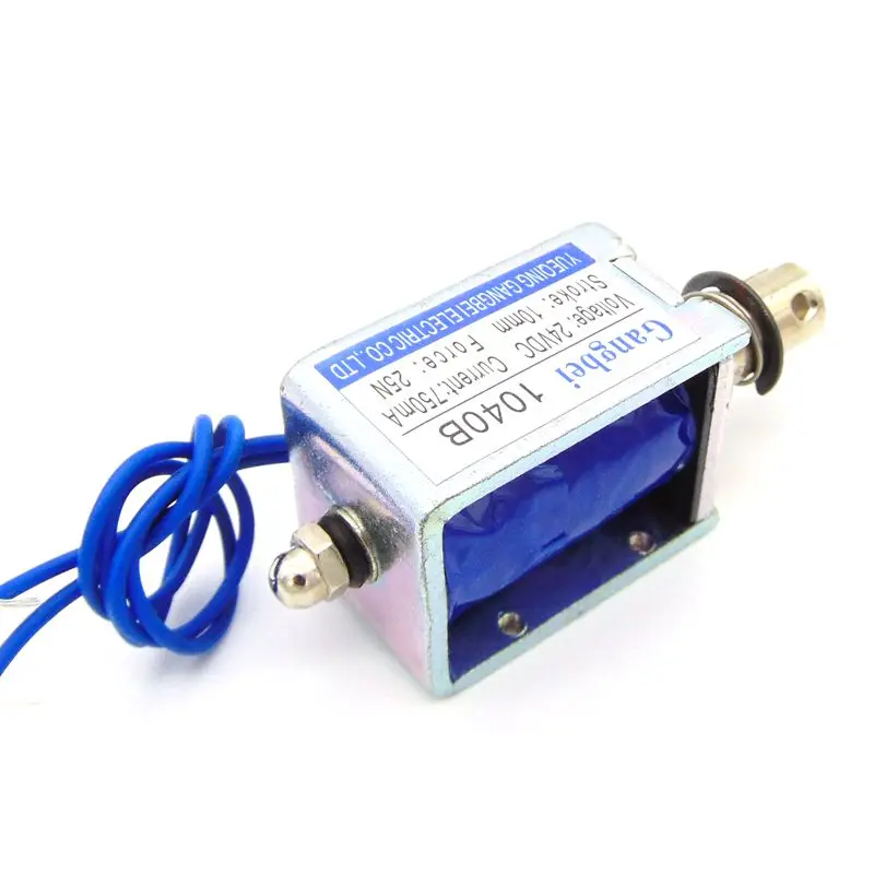 gangbei 1040B Wholesale DC12V 24V  Force 25N travel 10mm Pull Type Linear Solenoid Electromagnet