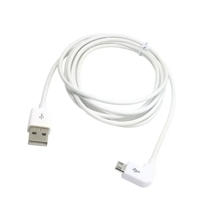 Black or White Left angled 90 degree Micro USB Male to USB Data Charge Cable 20cm 1m 2m 3m 5m 100cm for Tablet