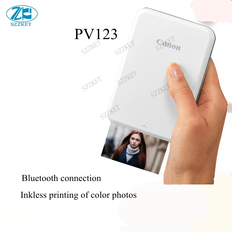 PV123 pocket phone photo printer inkless portable Bluetooth color photo printer gift best choice for Canon PV-123