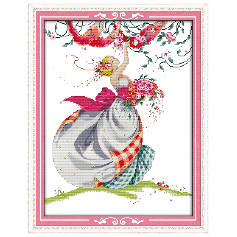 Harvest Roses Patterns Counted Cross Stitch Set DIY 11CT 14CT 16CT Stamped DMC Cross-stitch Kit Embroidery Needlework Home Decor