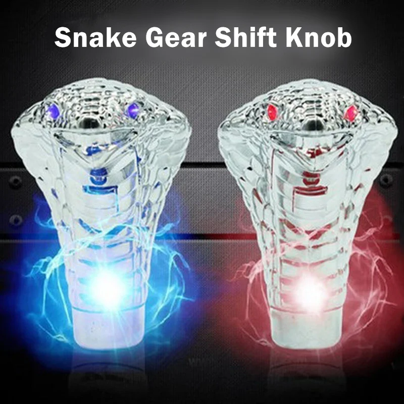 

Universal Manual Gear Stick Shift Shifter Snake Cobra Car Styling Blue /Red LED Light Eyes Interior Accessory Gear Shift Knob