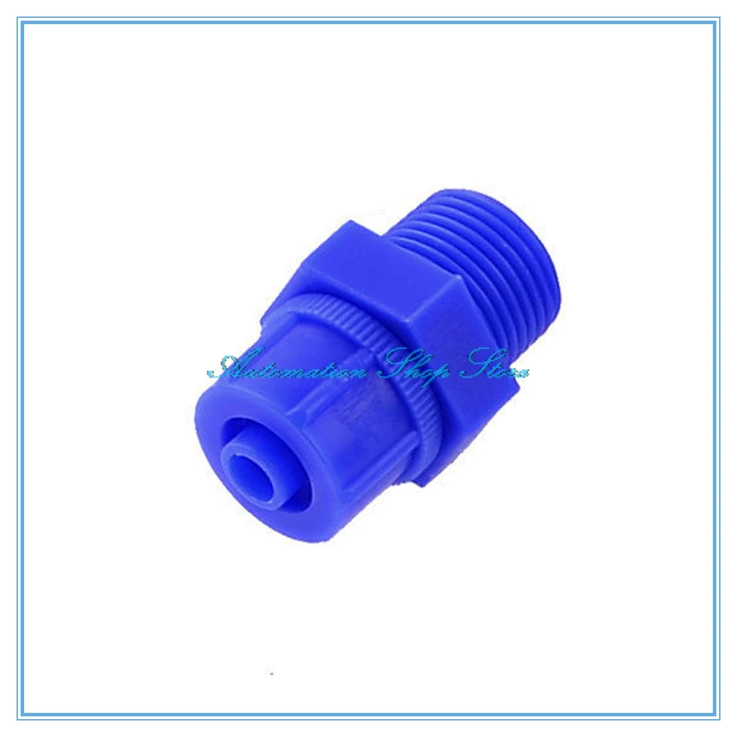 plastic steel Corrosion resistant  Fast twist Male Threaded Blue Plastic Pneumatic Straight Connector Fitting PU tube