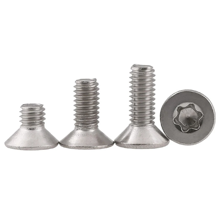 GB2673 M2 M2.5 M3 M4 304 Stainless Steel Countersunk Head Plum Six Stars Plum Anti-theft Screws Flat Screws