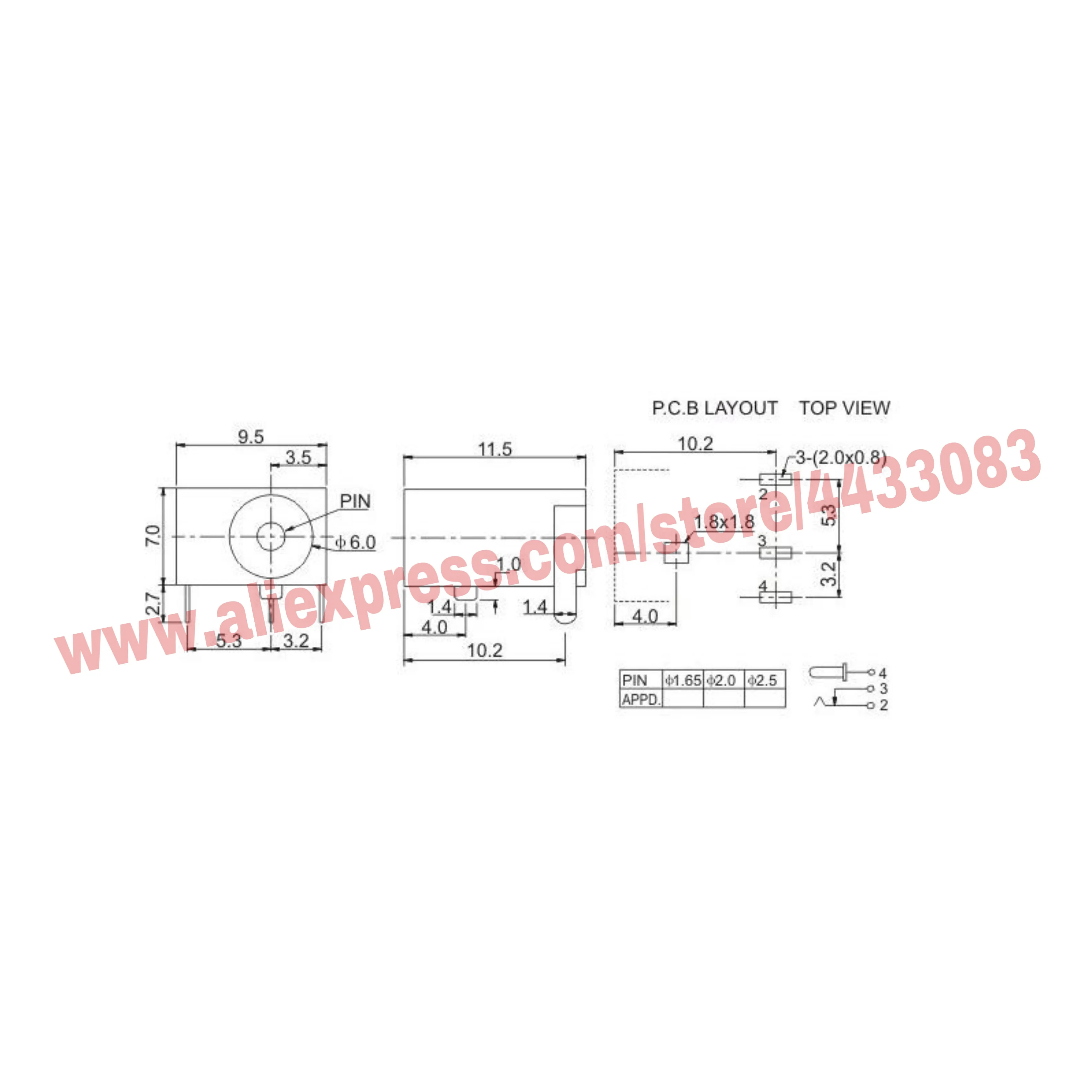 10 قطعة/الوحدة DC-044 5.5*2.1 مللي متر تيار مستمر امدادات الطاقة المقبس واجهة امدادات الطاقة DC044 3Pin مقبس الطاقة أبيض وأسود