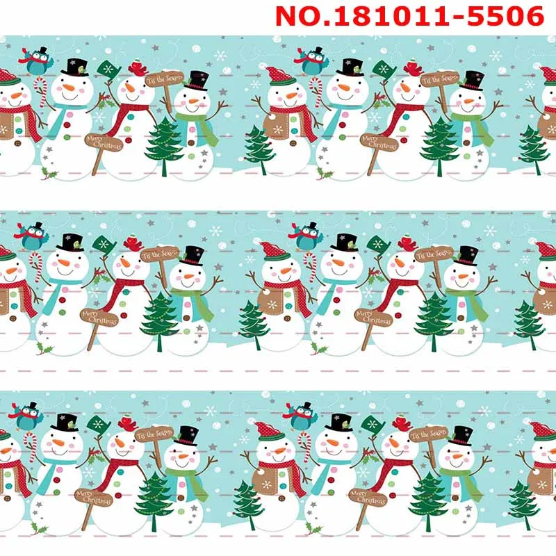 New sales 50 yards Santa Claus Merry Christmas printed grosgrain ribbon