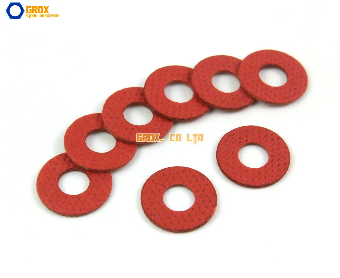 2000 Stuks M5 * 12*0.8mm Rood Papier Washer Isolatie Wasmachine