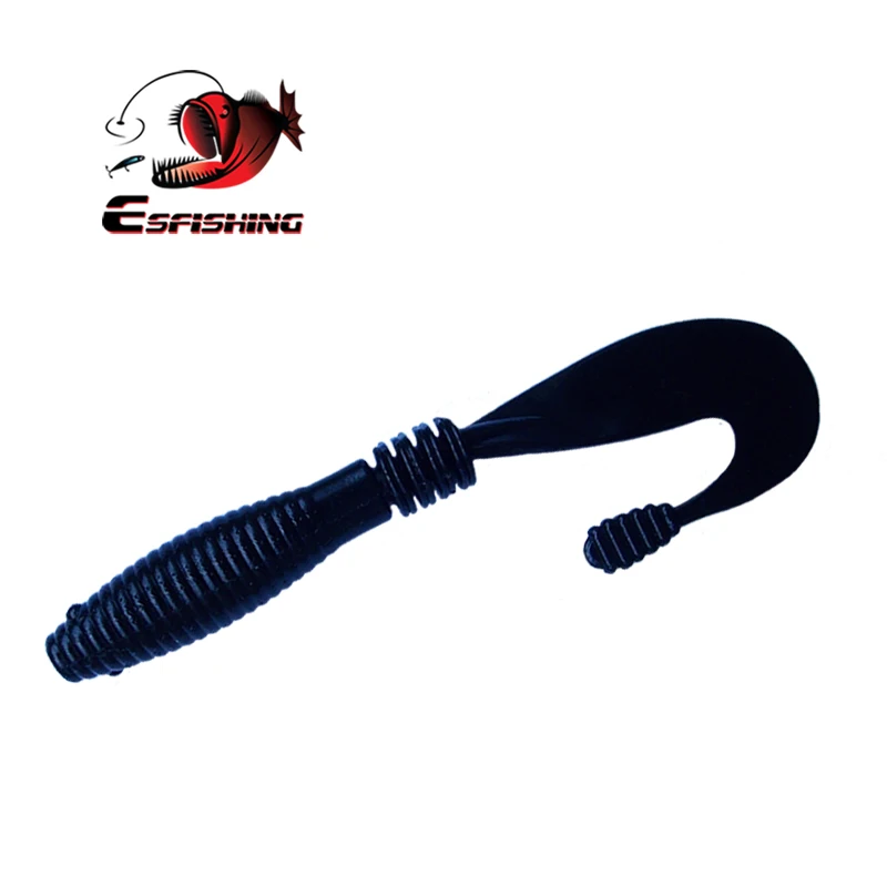 ESFISHING Phản Grub 5 100Mm Sigle Đuôi Grub Mềm Mại Nhân Tạo Silicone Mồi Pesca Mồi Câu Cá Cho Tất Cả Cá hai Màu Sắc