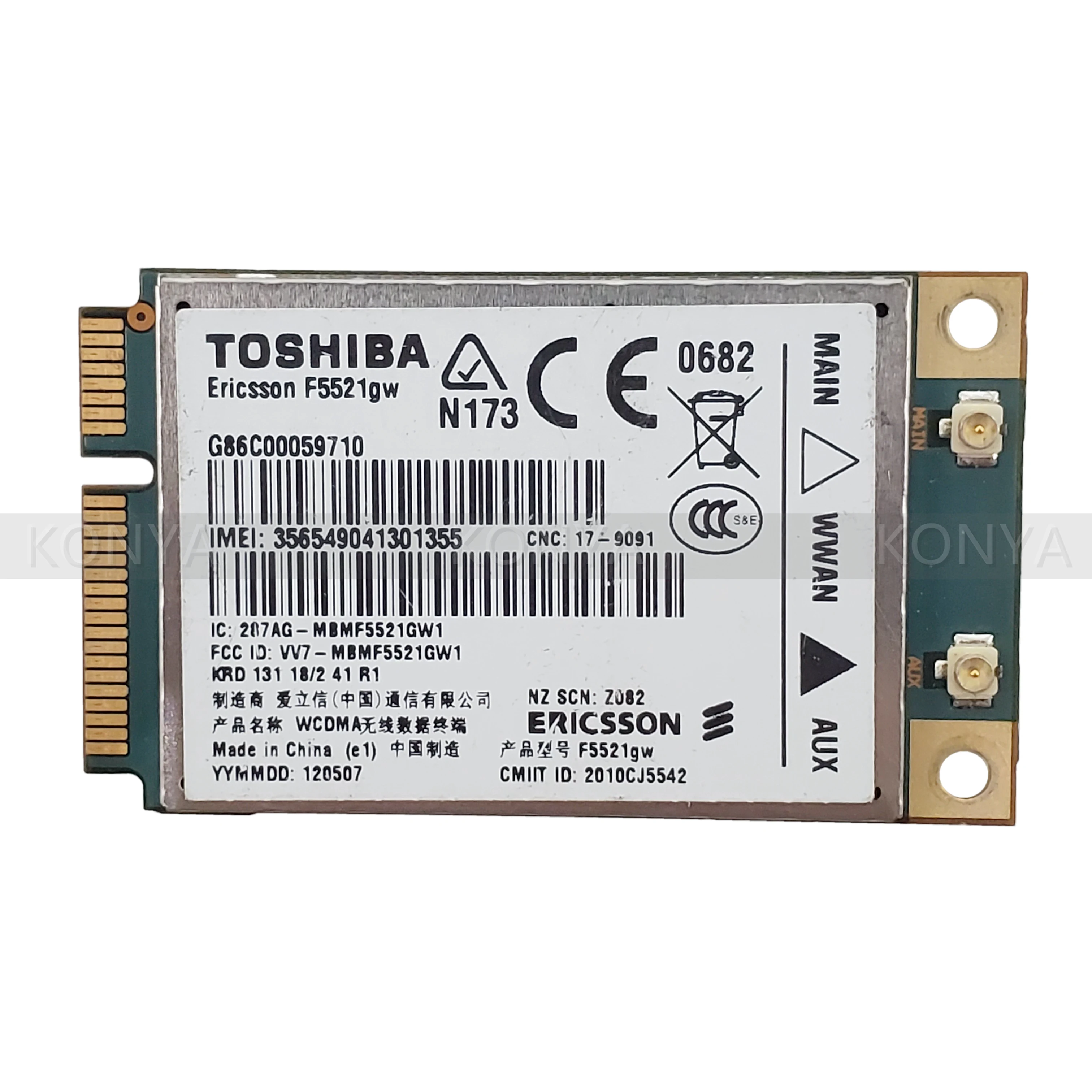 Module 3G avec GPS pour Ericsson F5521GW, 21Mbps WCDMA HSPA + communication sans fil Mini PCI-E, carte réseau 3G pour Dell ASUS Acer