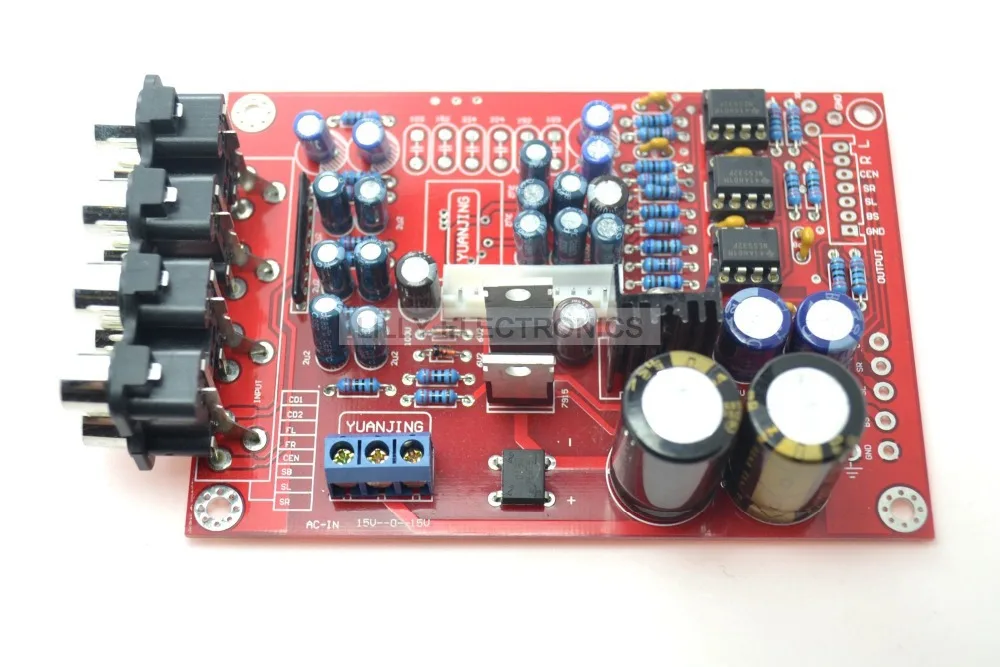 YJ 5.1 M62446 pre-amp board+Volume wireless control controller 6-channel