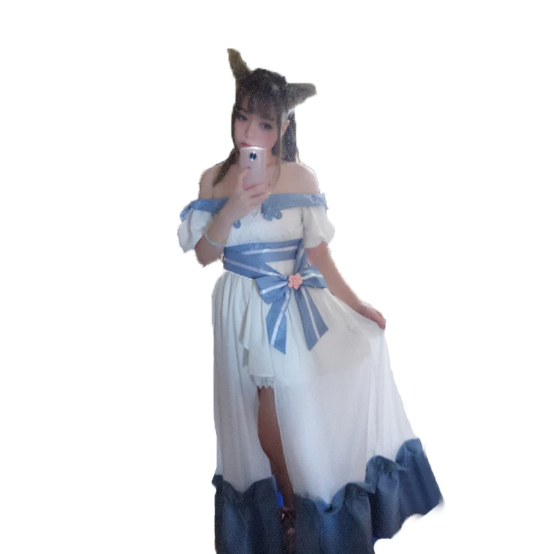 Final Fantasy XIV FF14 Spring Dress Miqo'te Cosplay Costume Outfit 6 color can choose image 5