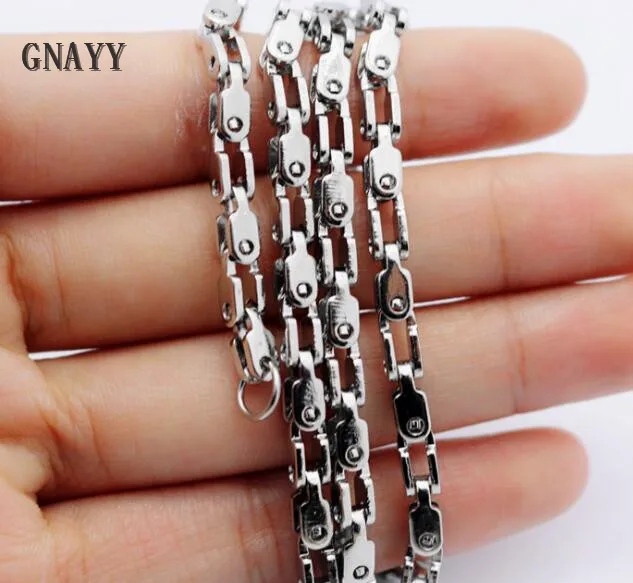 

GNAYY jewelry in bulk 5pcs Lot Stainless steel Motorcycle chain necklace Bicycle chain 3.6mm/ 5mm 16''-32''