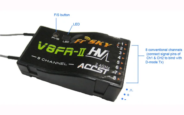 FrSky V8FR-II 2.4GHz 8Channels V8 D8 Mode ACCST Receiver