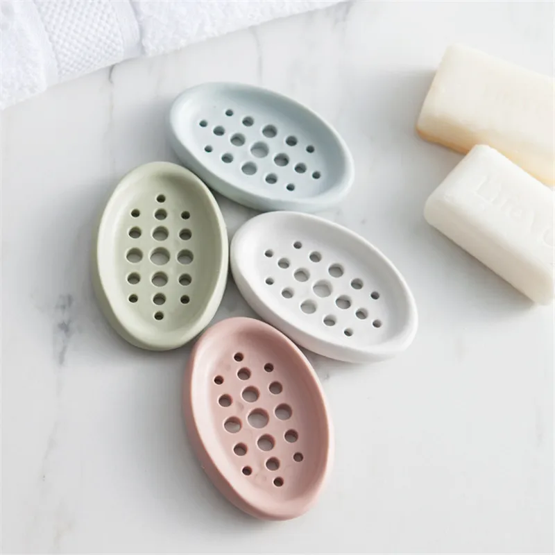 100Pcs/Lot Candy Colors Soap Storage Box Bathroom Accessories Creative New Fashion Silicone Soapbox Wholesale LZ1659