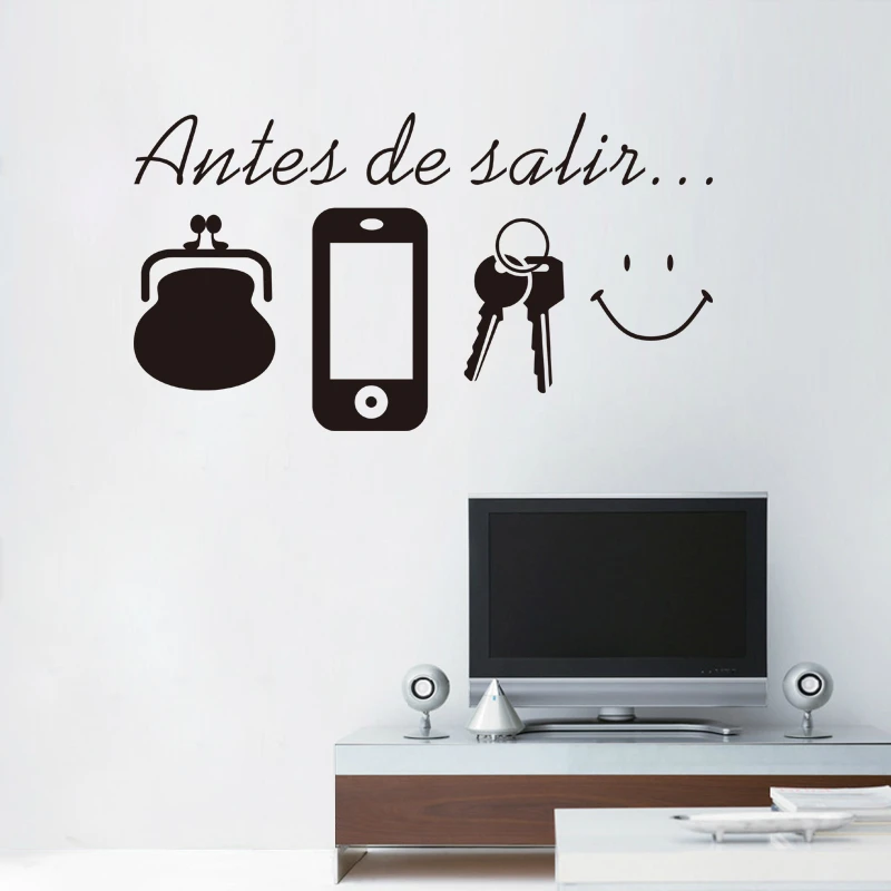 Antes De Salir Spanish Vinyl Wall Stickers Home Living Room Art Decals Wall Decoration Sticker For Daily Reminder Mural