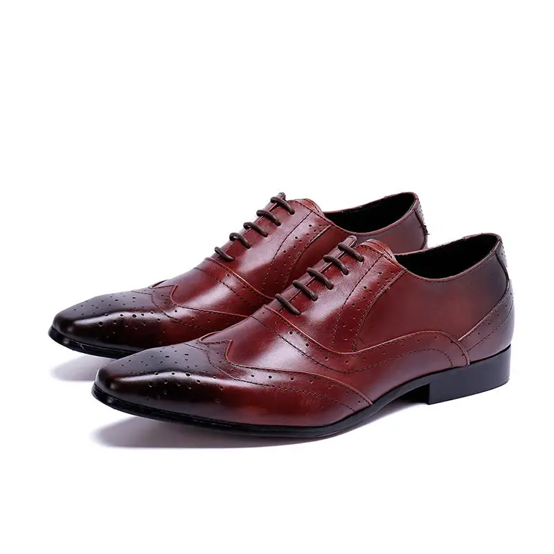 

Black Brown Spring Summer Men Leather Shoes square Toe Lace UP Derby Flats Elegant Formal Dress Male Oxford Calzado Hombre