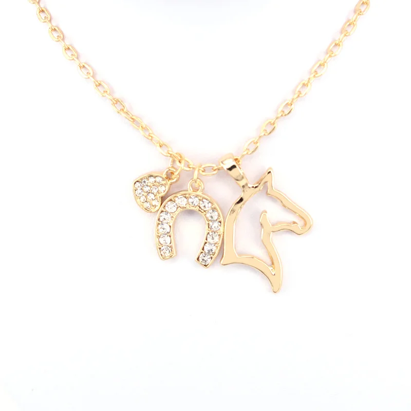 hzew heat Horseshoe horse pendant necklace three pendant necklaces gift