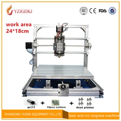 Machine à graver cnc 0.5w-5.5w, mini fraiseuse pour Pcb Pvc, Machine à découper le bois sur métal, routeur cnc, contrôle GRBL, CNC2418