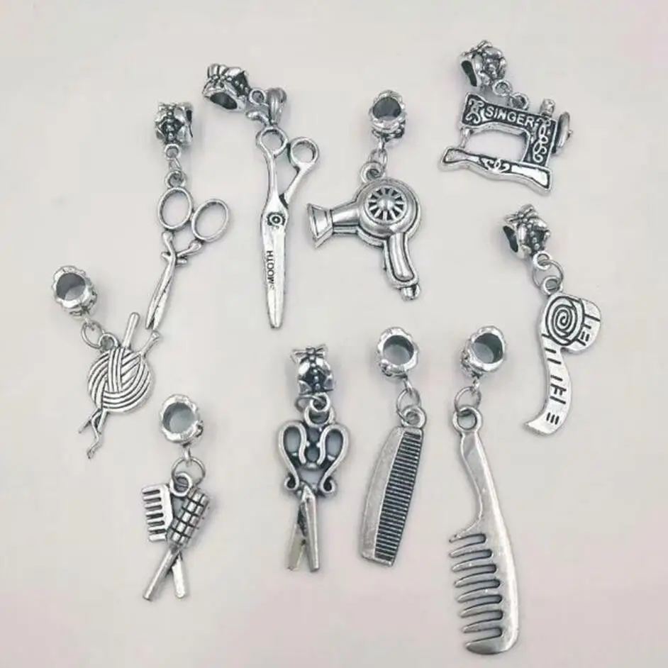 Vintage Mixed Blow Dryer Comb&Scissor/Sewing machine/hair dryer Charm Pendants&Necklace Bracelet Jewelry Accessories 1553