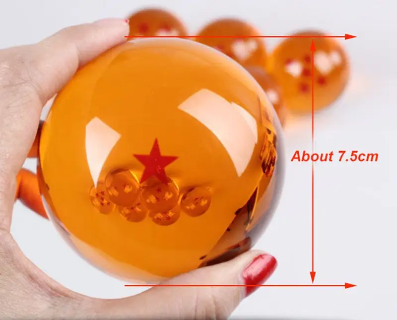 クリスタルボール7.5センチメートルビッグサイズ1 2 3 4 5 6 7スター
