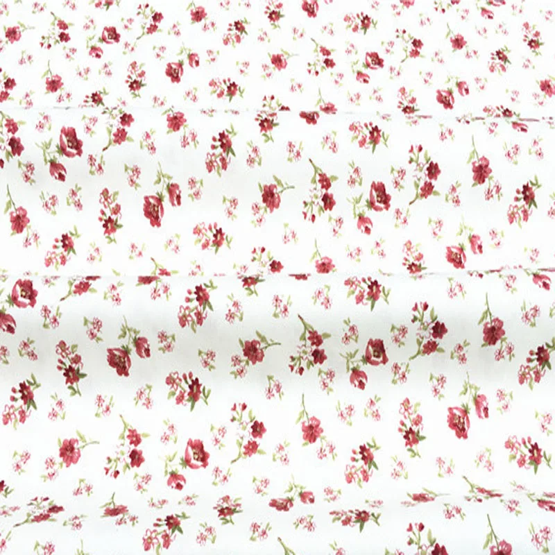 50x40cm Pretty Spring Garden Blooming Rose Flowers Printed Cotton Fabric Bundle For DIY Sewing Decoration Small Size DIY