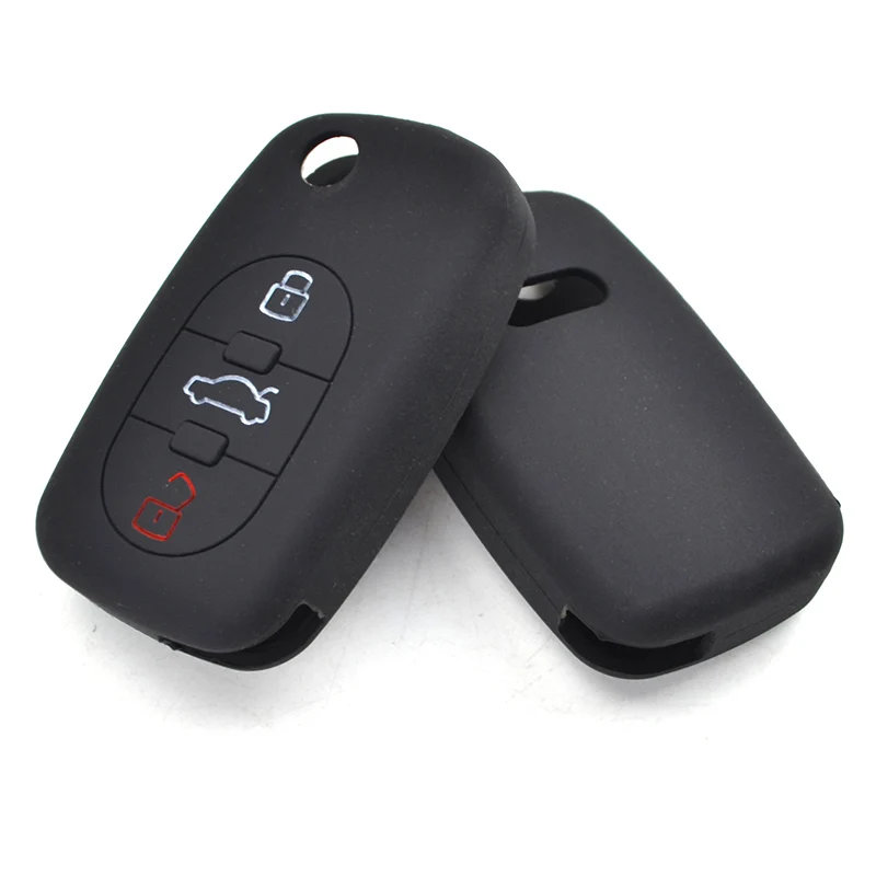 Silicone Key Case Cover For Audi A2 A3 S3 A4 S4 RS4 A6 S6 allroad A8 S8 TT Roadster 1997-2006 Keyless Fob Shell Holder Protector