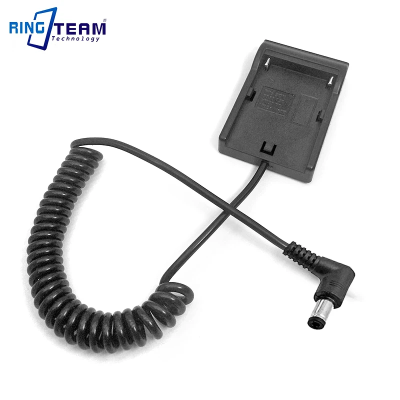 

Spiral Cable NP F970 F550 FM50 VW VBD1 Battery Holder Adapter Plate DC 5.5*2.5mm Angled Connector for Monitor Light Lamp Camera