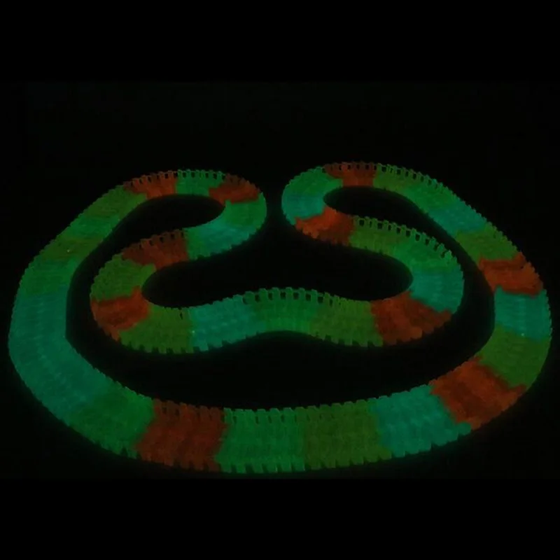 KACUU Glowing Race Track DIY Universal Accessories Ramp Turn Road Bridge Crossroads Toys For Children