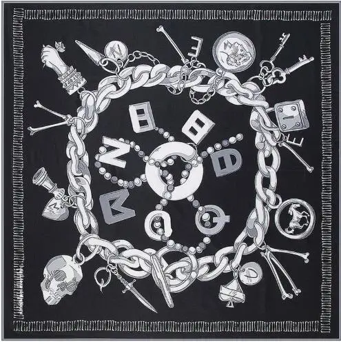 130cm*130cm Luxury Brand Headband Letter Print Giant Scarf In 100% Silk Twill Silk Scarf For Women,Large Square Scarves Hijab